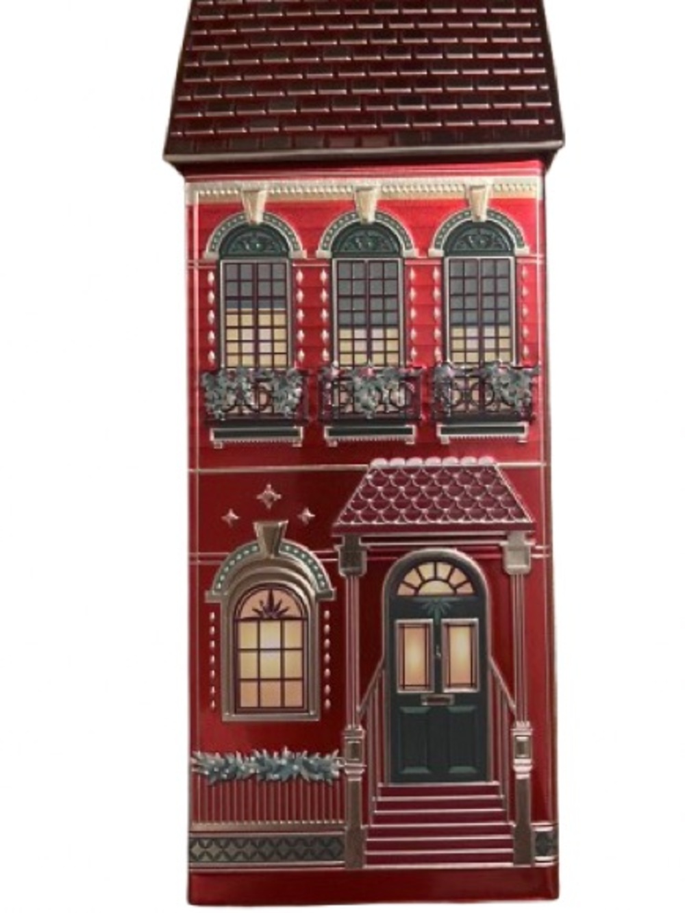 Decorative cookie jar metal tin box christmas holidays festive